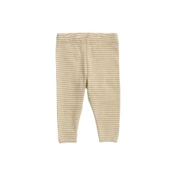 Baby leggings stribet, chamomile/offwhite