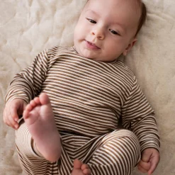 Baby Leggings Stripe, almond/offwhite