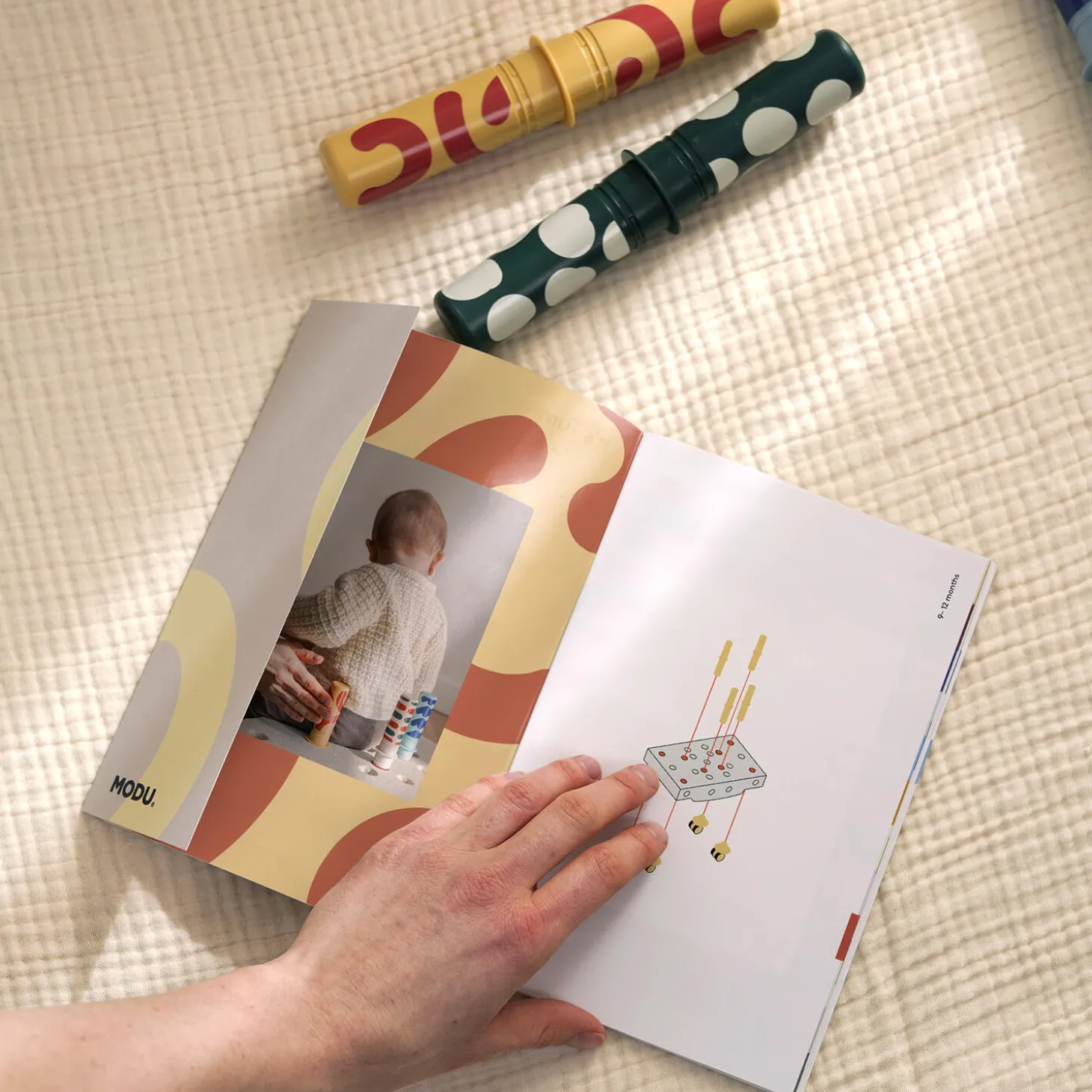 Baby motoriksæt, ocean mint/forest green