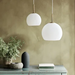 Ball Glass Pendant, opal white