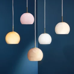 Ball Glass Pendant, opal white