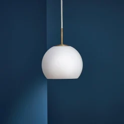 Ball Glass Pendant, opal white