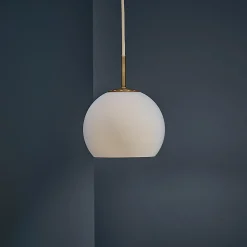 Ball Glass Pendant, opal white