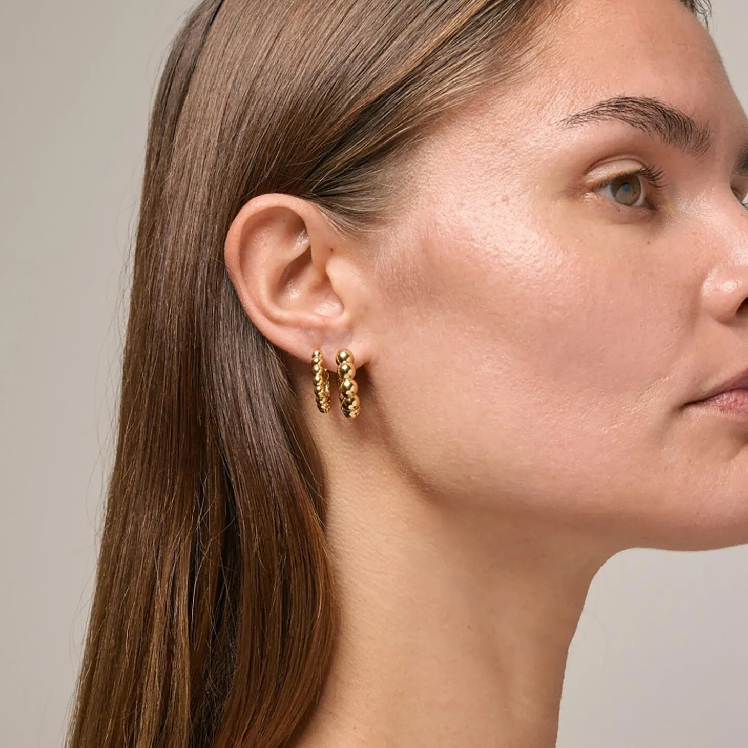 Ball Hoops Large, forgyldt