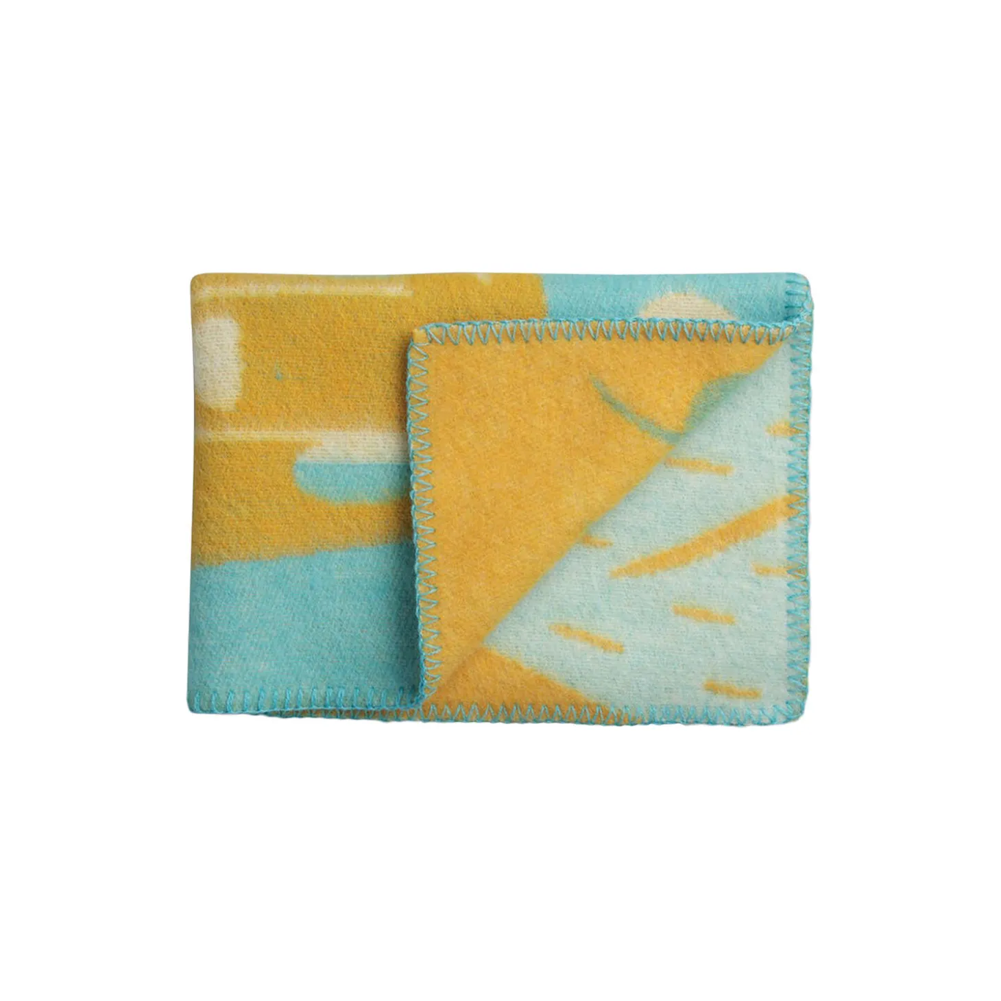 BAMSE Baby Size Throw, turquoise/orange