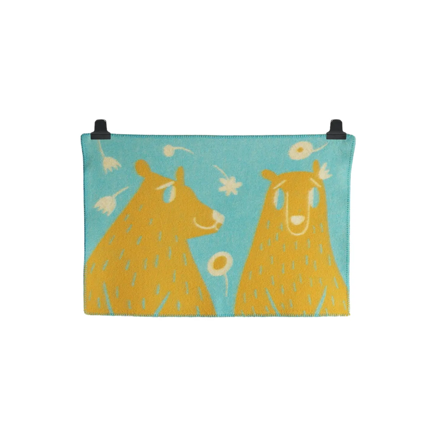 BAMSE Baby Size Throw, turquoise/orange