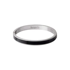 BANGLE Bracelet 7 mm T1, rhodium/black