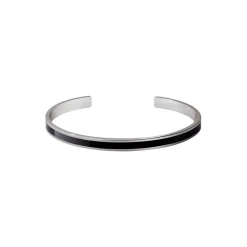 BANGLE Bracelet, rhodium & black