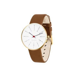 Bankers armbåndsur, white/gold/brown