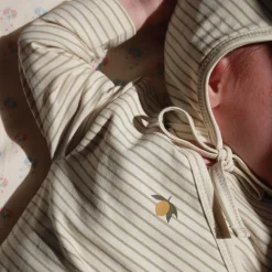 Basic Newborn Onesie, tea stripe