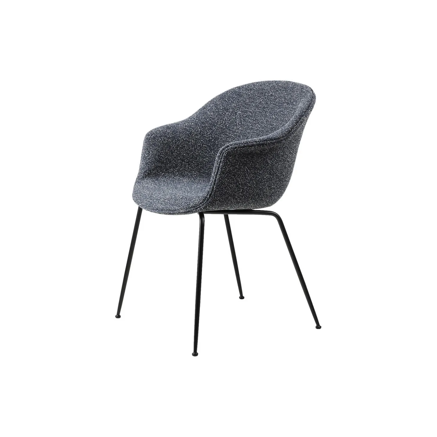 Bat Dining Chair Fully Upholstered, Around Bouclé 023/black matt