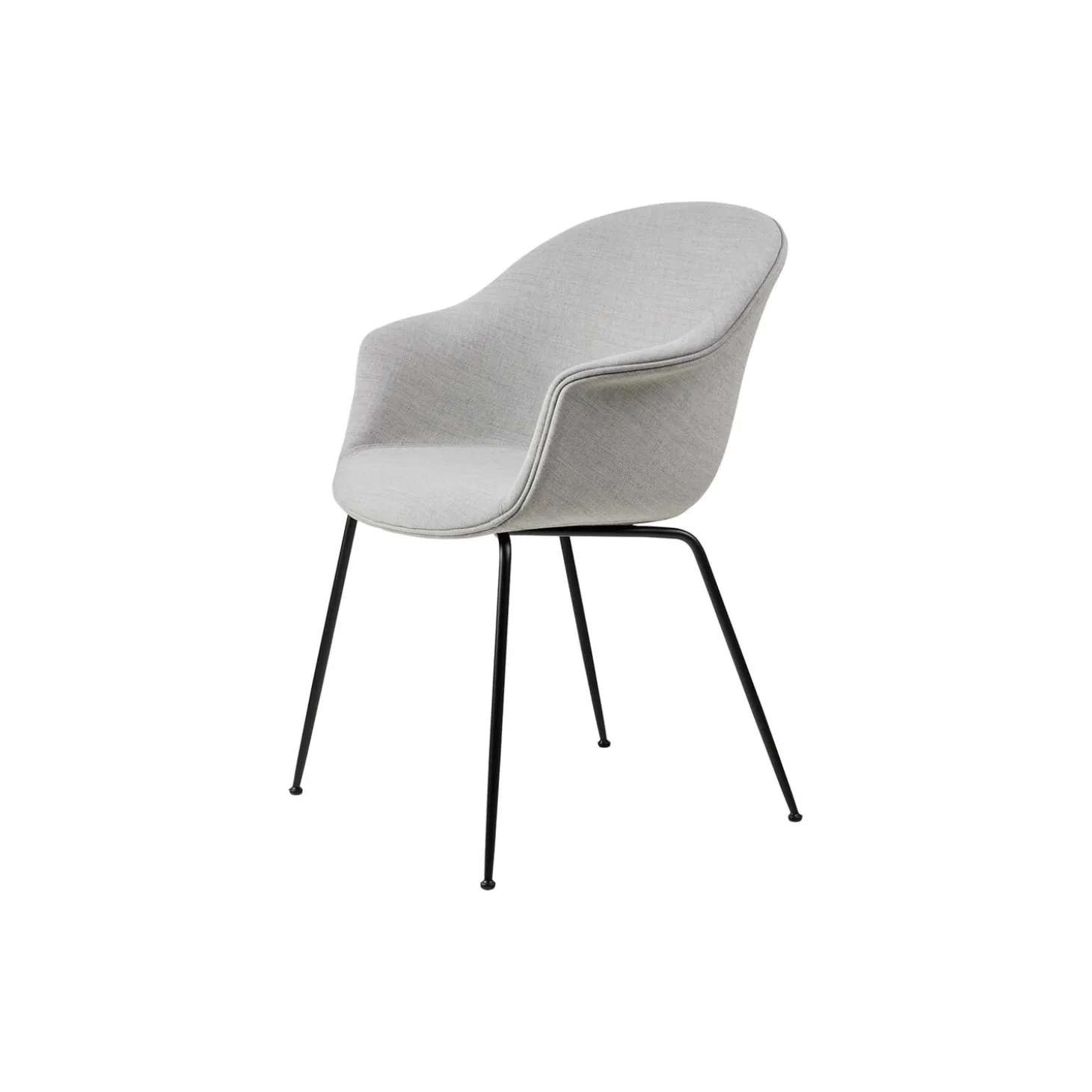 Bat Dining Chair Fully Upholstered, Remix 3 123/black matt