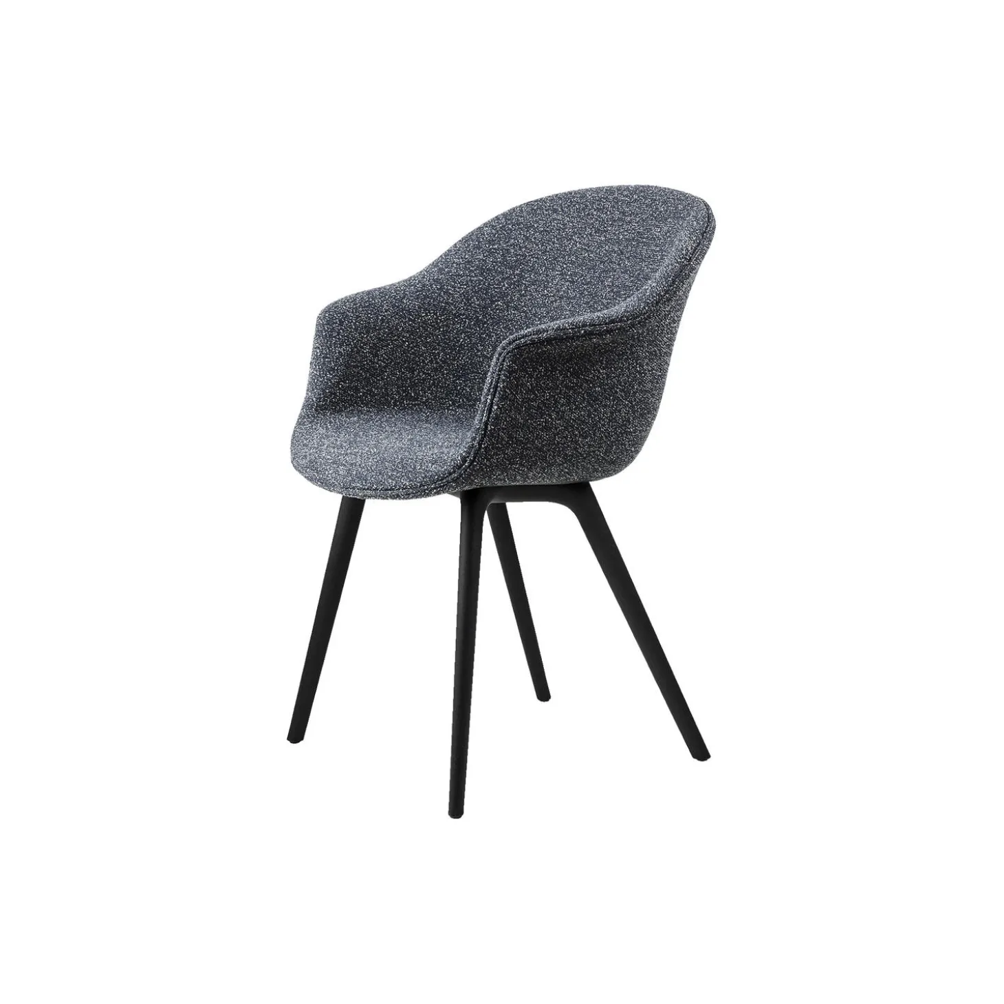 Bat Dining Chair Fully Upholstered, Around Bouclé 023/black