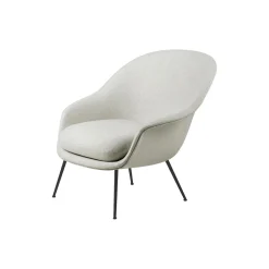 Bat Lounge Chair Fully Upholstered with Low Back, Plain 0026/black matt