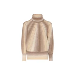 Bat Wing Sleeve Knit, beige multicolor