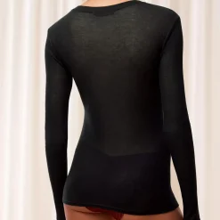 Beauty Layers Top LSL Crew Neck, black