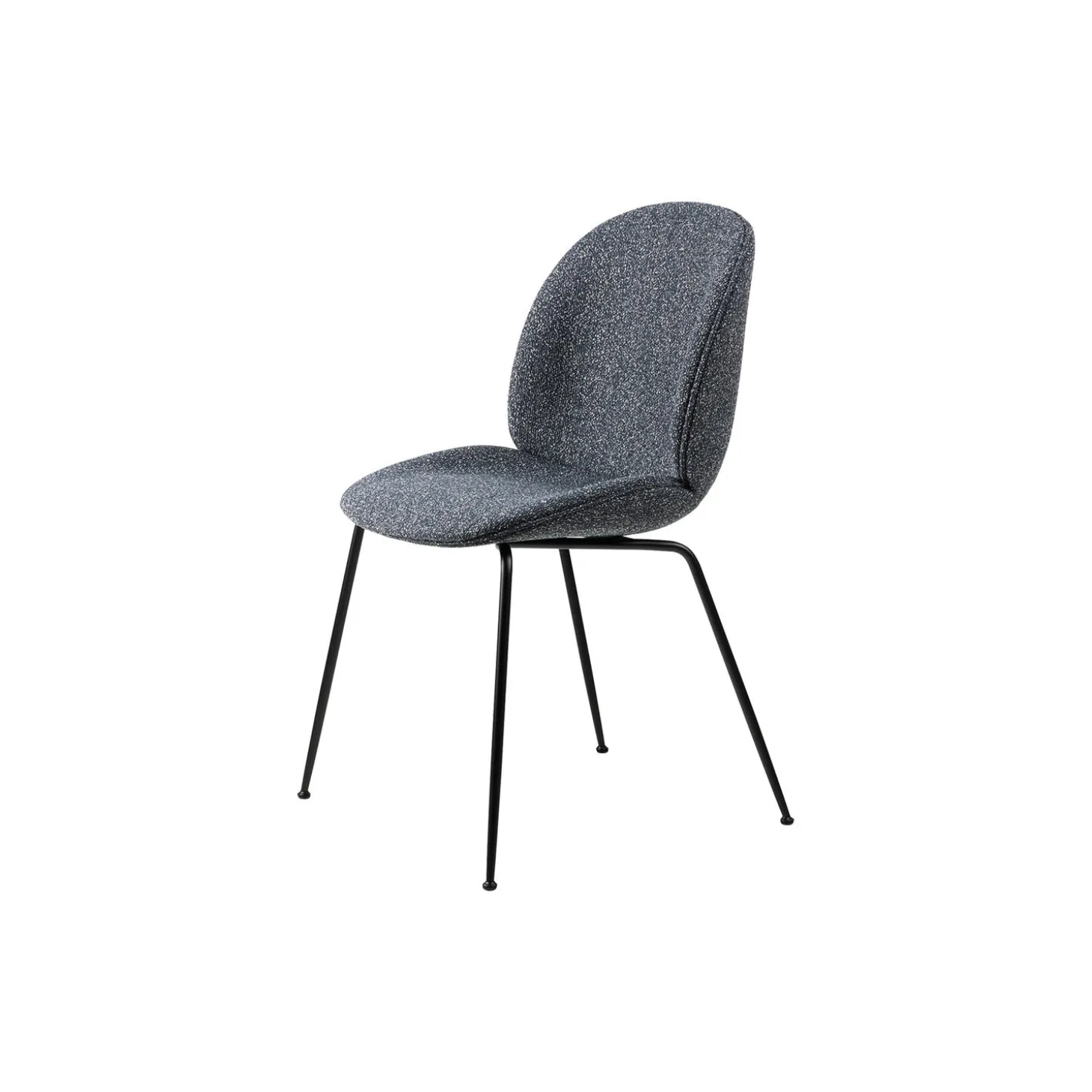 Beetle Dining Chair Fully Upholstered, Around Bouclé 023/black matt