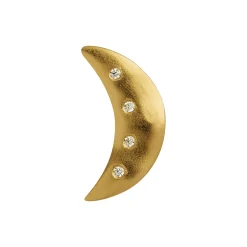 Bella Moon Earring With Four Stones Single, gold