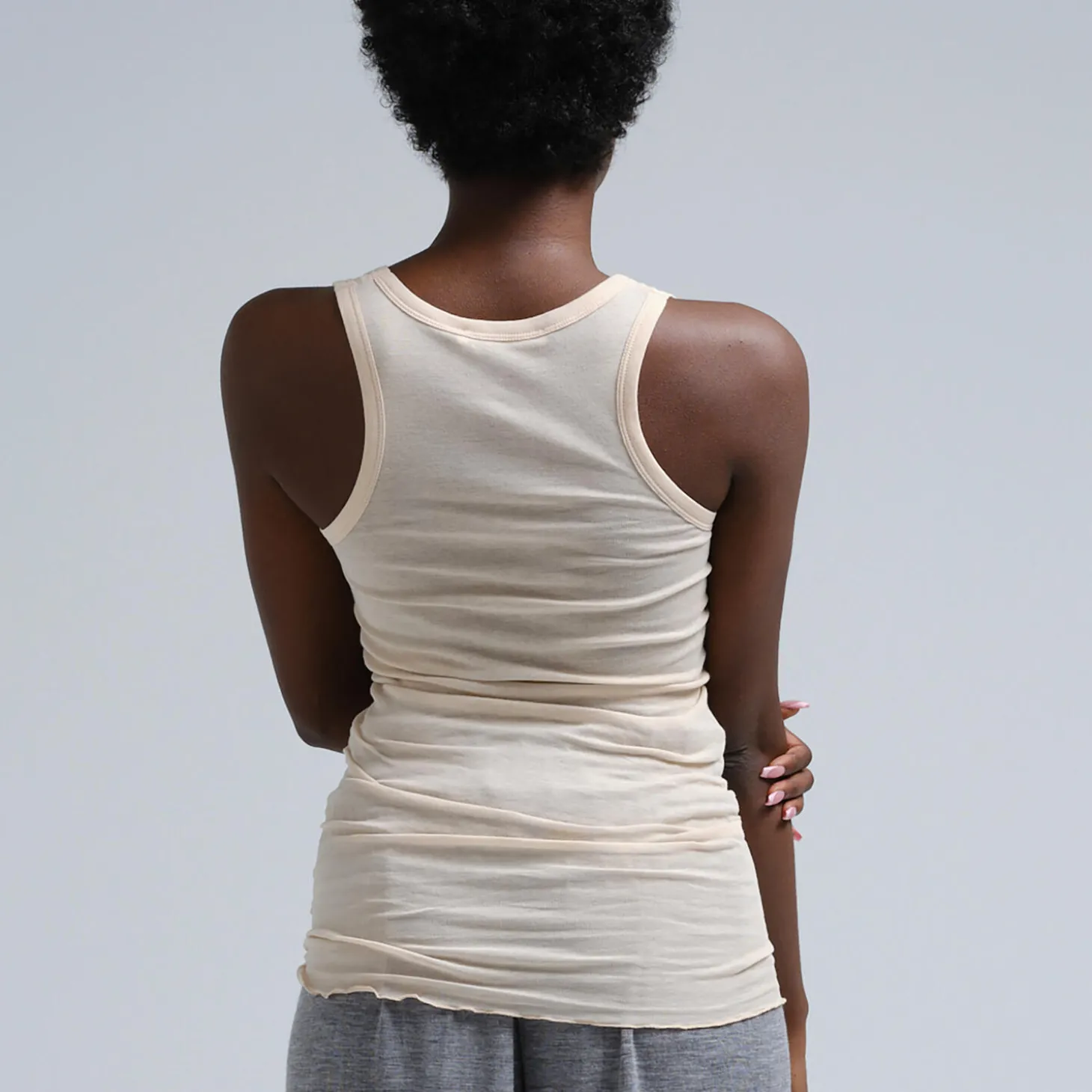 Bella top, rosie beige