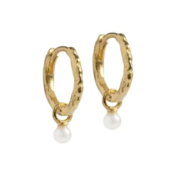 Belle Pearl øreringe, guld/hvid