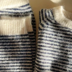 Berle Knit Sweater, ensign blue/buttercream