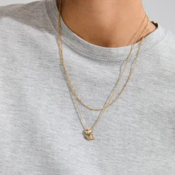 BETWEEN halskæde 2-i-1, guldbelagt