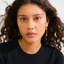 BETWEEN kædeøreringe, guldbelagt