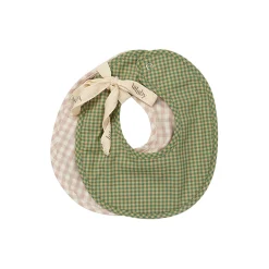 Bibi Bib 2-Pack, green check