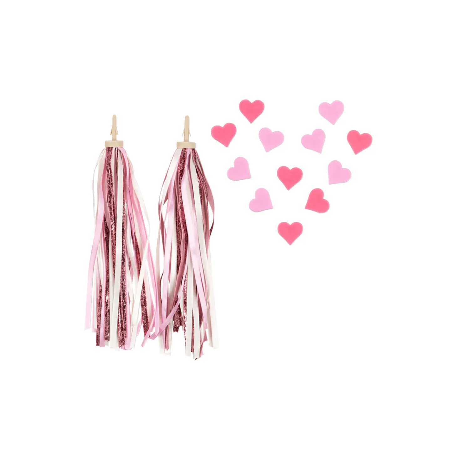 Bicycle Streamers and Beads, pink glitter