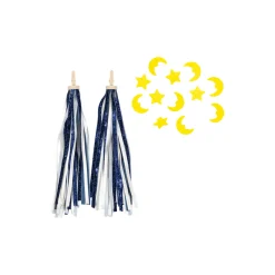 Bicycle Streamers and Beads, dark blue glitter