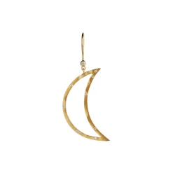 Big Bella Moon with Stones Earring Single, gold