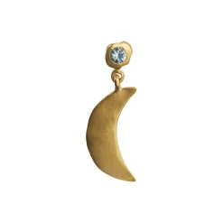 Big Dot Bella Moon with Blue Lagune Stone Single, gold