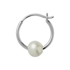 Big Pearl Berrie Hoop Single, silver