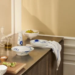 Blå Mega Riflet dyb tallerken Ø 21 cm