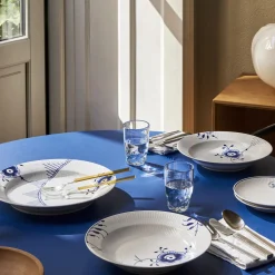 Blå Mega Riflet fad rundt Ø 33 cm