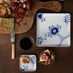 Blå Mega Riflet firkantet asiet 9 cm