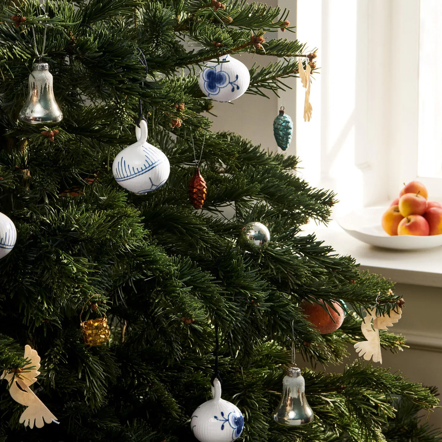 Blå Mega Riflet julekugle #1