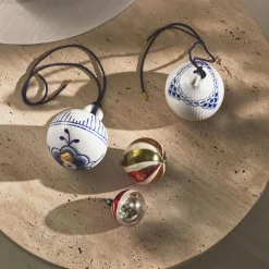 Blå Mega Riflet og Prinsesse julekugle sæt 2 stk.