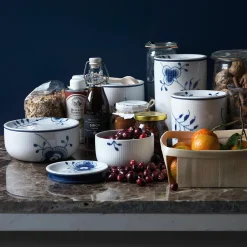 Blå Mega Riflet opbevaringskrukke 33 cl