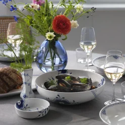 Blå Mega Riflet skål 240 cl