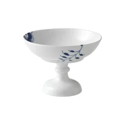 Blå Mega Riflet skål på fod 80 cl