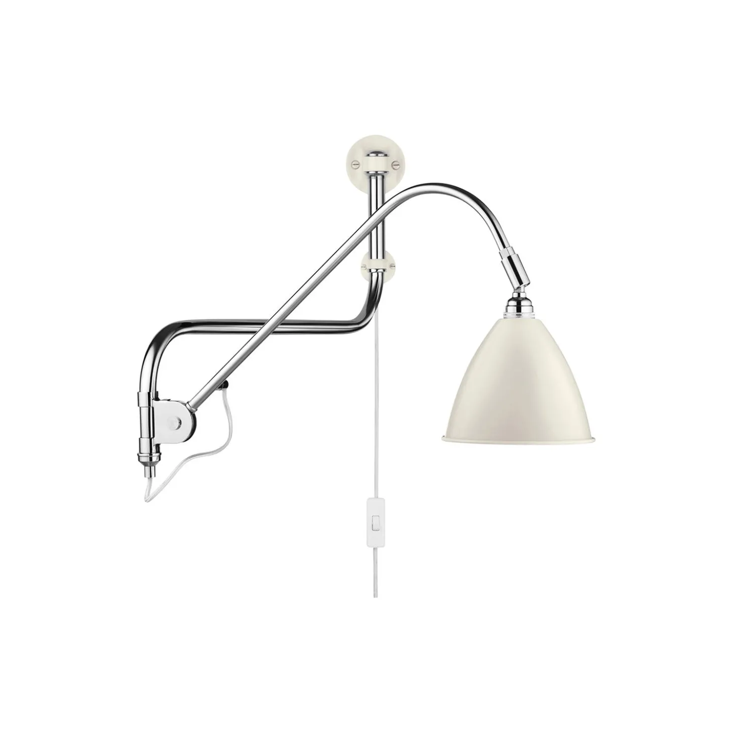 BL10 Wall Lamp, soft white semi matt/chrome