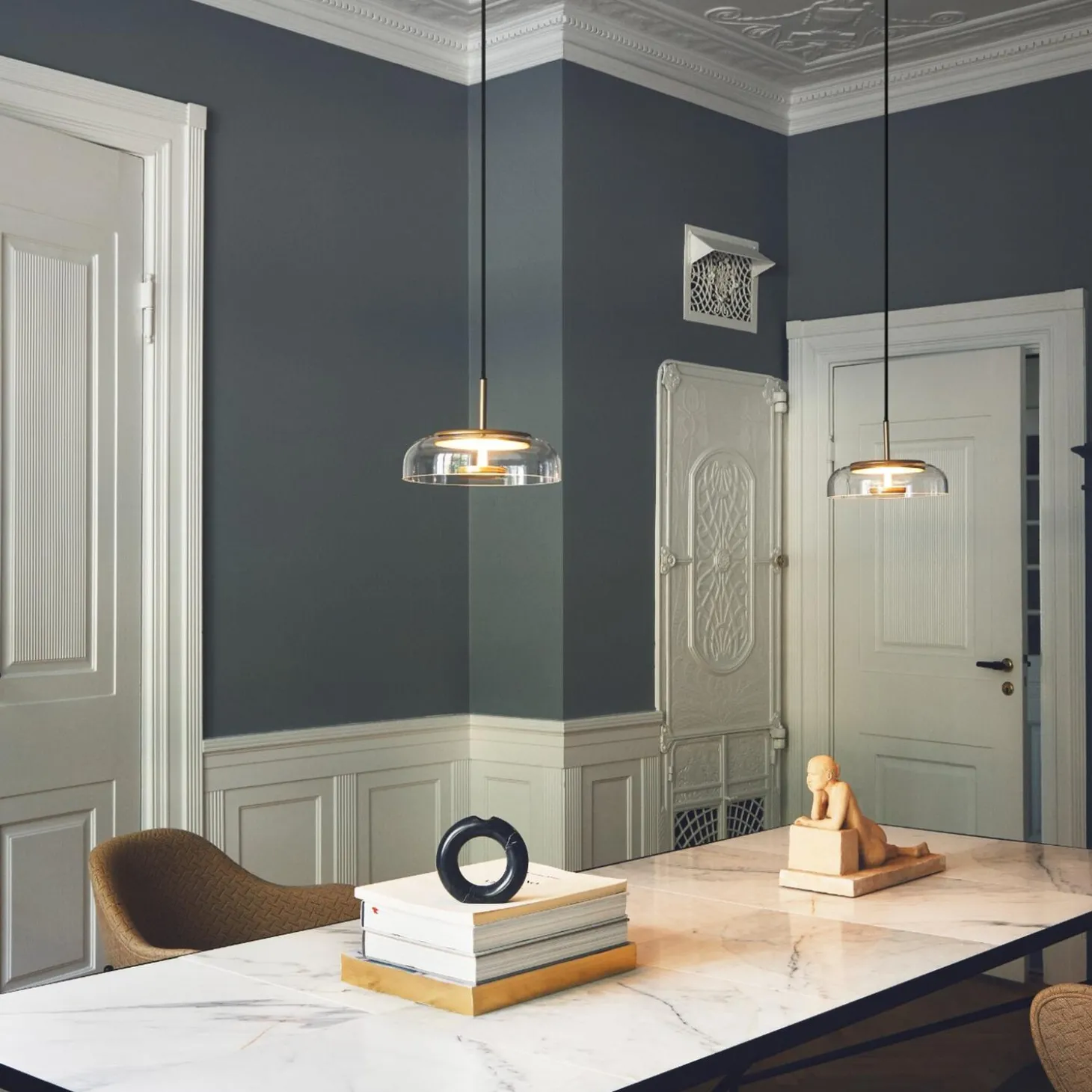 Blossi 1 Pendant, nordic gold/clear