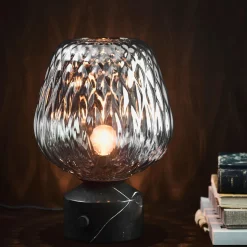 Blown SW6 bordlampe, sølv/sort