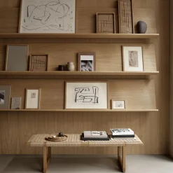 BM0489L Table Bench bord, olieret eg/natur