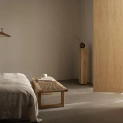 BM0489L Table Bench bord, olieret eg/natur