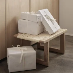 BM0488S Table Bench bord, olieret eg/rattan