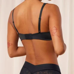 Body Make-Up Illusion Lace Balconette Bra, black