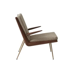 Boomerang HM2 loungestol, olieret valnød/beige