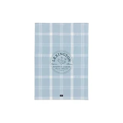 Botanical Checked Organic Cotton Kitchen Towel, blue/white